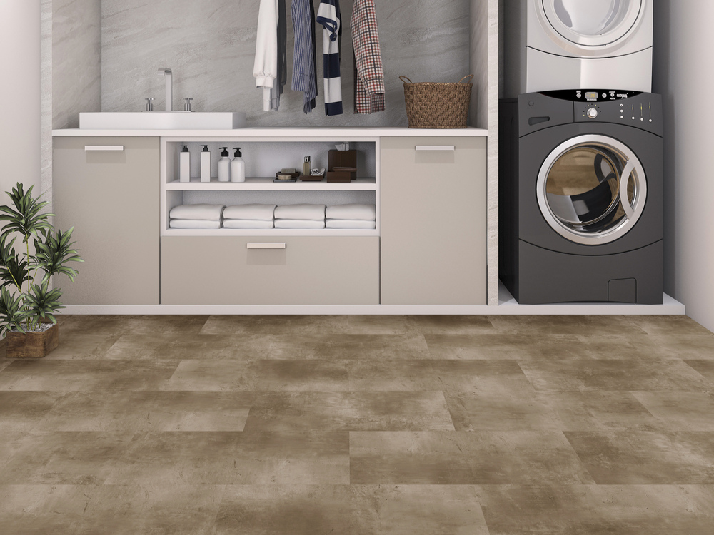 wood flooring in laundry room