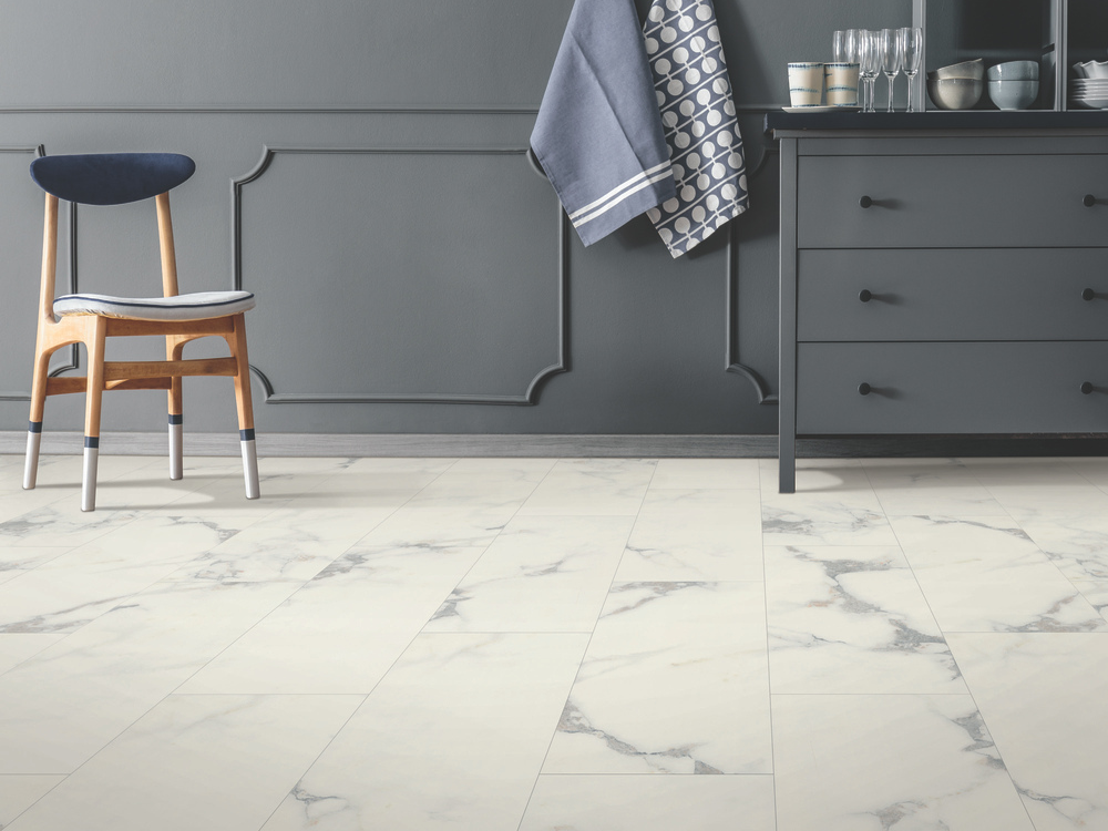 stone look flooring in entryway