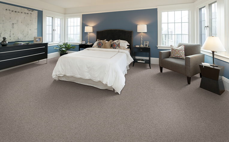 bedroom gray carpet blue walls