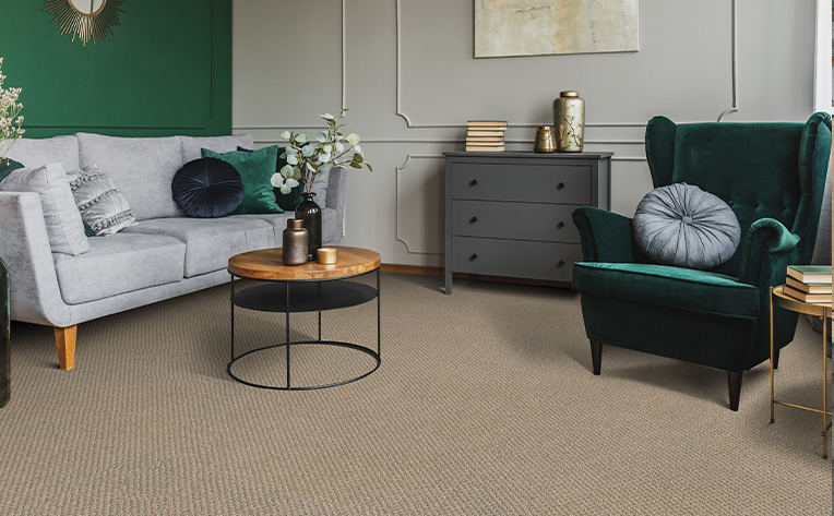 canada carpet green chair